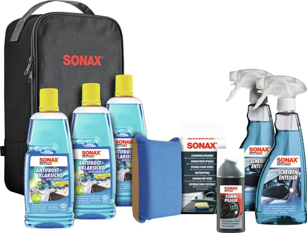 SONAX WinterSet (8-teilig) topfit, geschützt und schonend durch die kalte Jahreszeit mit hochwertigen Autopflegeprodukten | Art-Nr. 07651410 von SONAX