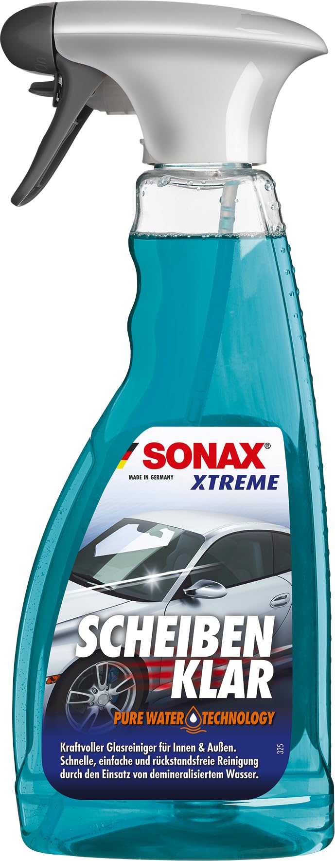 SONAX XTREME ScheibenKlar - Pure Water Technology (500 ml) Glasreiniger zur Entfernung von Verschmutzungen auf Scheiben & für eine besser benetzte Glasoberfläche, Art-Nr. 02382410 von SONAX
