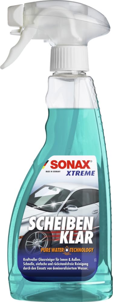 SONAX XTREME ScheibenKlar - Pure Water Technology (500 ml) Glasreiniger zur Entfernung von Verschmutzungen auf Scheiben & für eine besser benetzte Glasoberfläche, Art-Nr. 02382410 von SONAX