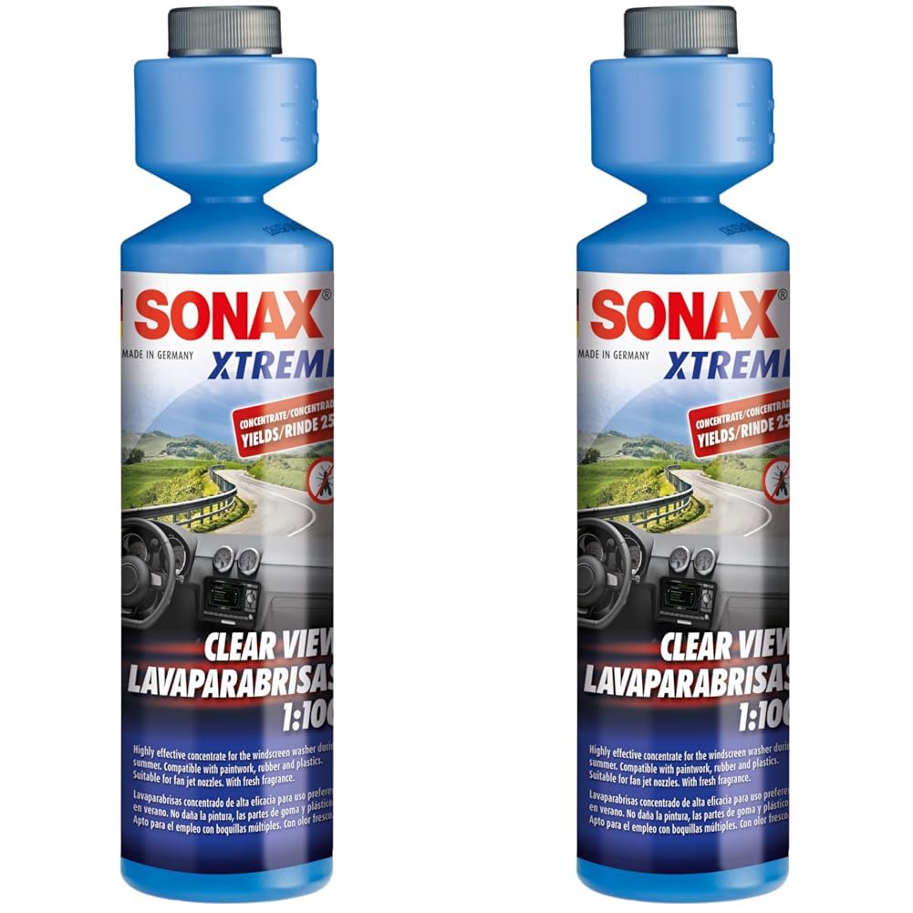 SONAX XTREME ScheibenReiniger 1:100 (250 ml) sorgt sekundenschnell für klare Sicht | Art-Nr. 02711410, (2er Pack) von SONAX