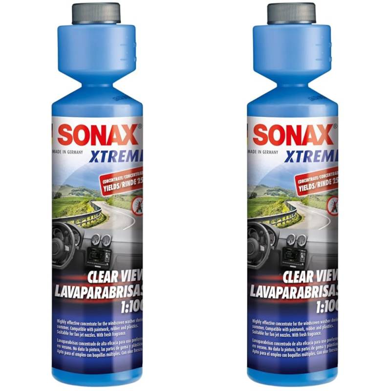 SONAX XTREME ScheibenReiniger 1:100 (250 ml) sorgt sekundenschnell für klare Sicht | Art-Nr. 02711410, (2er Pack) von SONAX