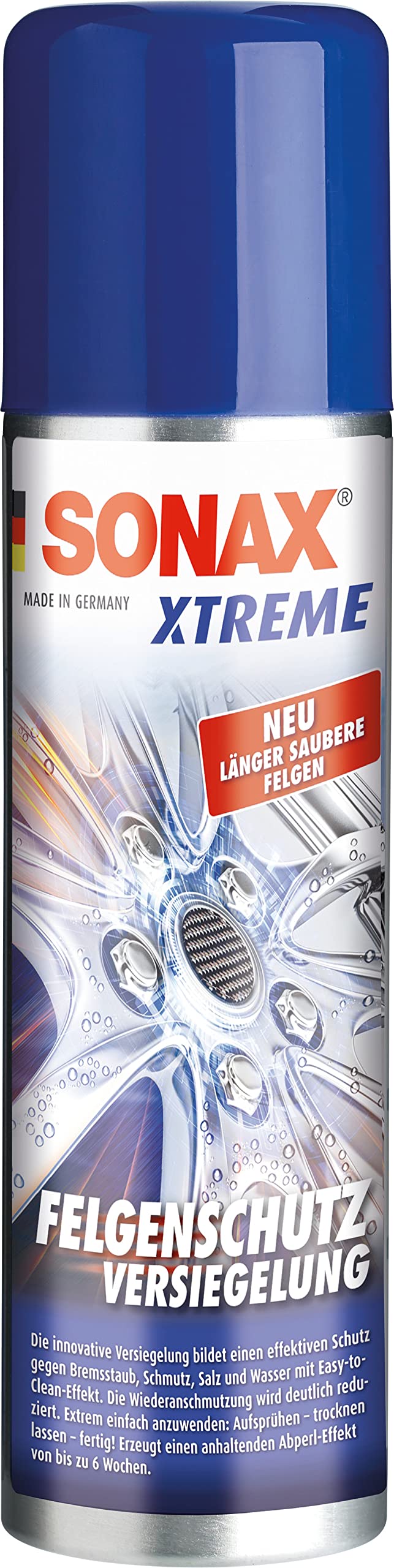 SONAX XTREME FelgenSchutzVersiegelung (250 ml) bildet einen effektiven Schutz gegen Bremsstaub, Schmutz, Salz & Wasser mit Easy-to- Clean-Effekt | Art-Nr. 02501000 von SONAX