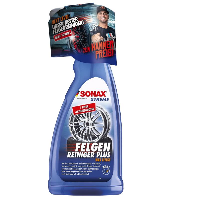 SONAX Xtreme Felgenreiniger Plus (1 Liter) effiziente und säurefreie Reinigung Aller Leichtmetall- & Stahlfelgen sowie lackierte, verchromte & polierte Felgen | Art-Nr. 02313000 von SONAX