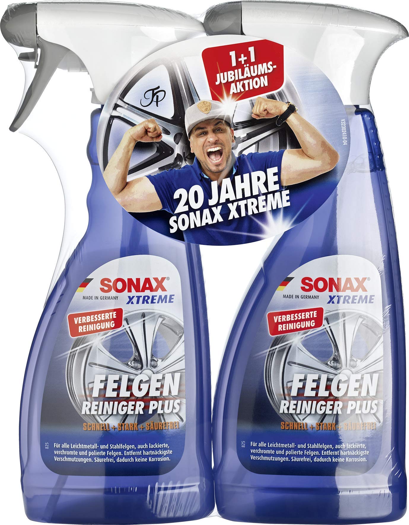 SONAX 2x XTREME Felgenreiniger PLUS (500 ml) effiziente & säurefreie Reinigung aller Leichtmetall- und Stahlfelgen sowie lackierte, verchromte und polierte Felgen | Art-Nr. 02302410 von SONAX