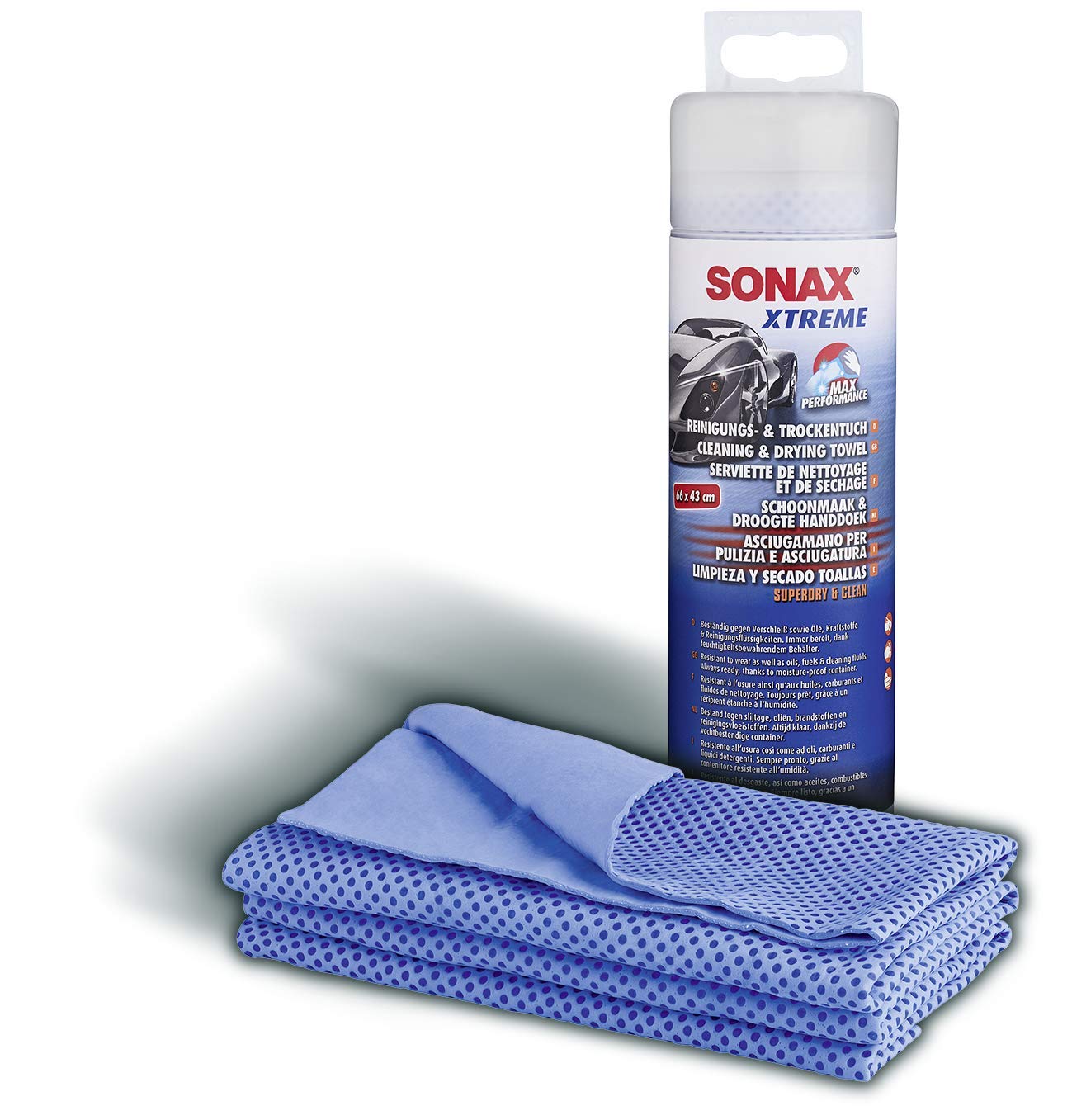 SONAX XTREME Reinigungs- & TrockenTuch (1 Stück) zum gründlichen Reinigen und streifenfreien Trocknen aller Oberflächen am Fahrzeug | Art-Nr. 04177410 von SONAX