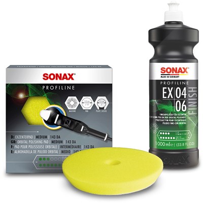 Sonax 1x 1 l PROFILINE Poliermittel EX 04-06 + Exzenterpad (medium) 143 [Hersteller-Nr. 10813280] von SONAX