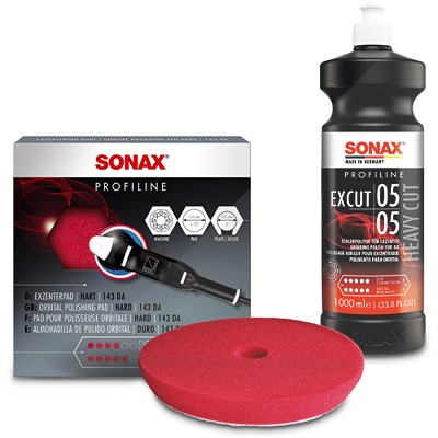 Sonax 1 L PROFILINE ExCut 05-05+ExcenterPad hart 143 DA von SONAX