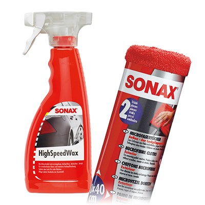 Sonax 1x 500ml HighSpeedWax + 2x MicrofaserTücher von SONAX