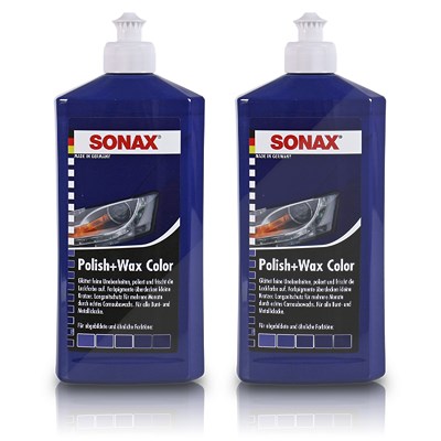 Sonax 2x 500ml Polish & Wax Color blau [Hersteller-Nr. 02962000] von SONAX