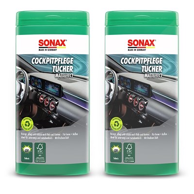 Sonax 2x CockpitPflegeTücher matteffect Box [Hersteller-Nr. 04158410] von SONAX