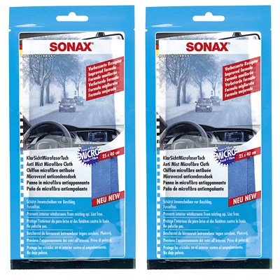 Sonax 2x KlarSichtMicrofaserTuch [Hersteller-Nr. 04212000] von SONAX