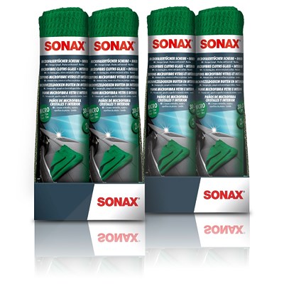 Sonax 2x MicrofaserTücher Scheibe+Innen (4 Stück) von SONAX