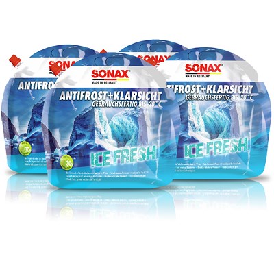 Sonax 4x 3 L AntiFrost&KlarSicht bis -20°C IceFresh Scheibenfrostschutz [Hersteller-Nr. 01334410] von SONAX