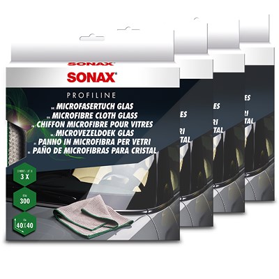 Sonax 4x 3 Stk Microfasertuch Glas von SONAX