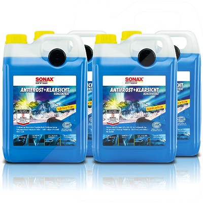 Sonax 4x 5 L AntiFrost+KlarSicht Konzentrat Scheibenfrostschutz [Hersteller-Nr. 03325050] von SONAX