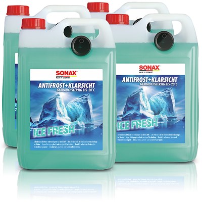 Sonax 4x 5 L AntiFrost&KlarSicht bis -20°C IceFresh Scheibenfrostschutz [Hersteller-Nr. 01335410] von SONAX
