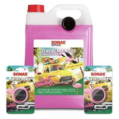 Sonax 5 L ScheibenReiniger + 2x Lufterfrischer Sweet Flamingo von SONAX