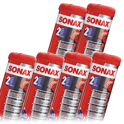 Sonax 6x 2 MicrofaserTücher Außen - der Lackpflegeprofi [Hersteller-Nr. 04162410] von SONAX