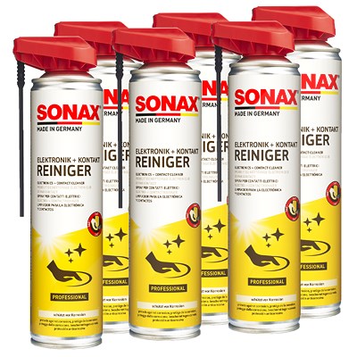 Sonax 6x 400ml Elektronik + KontaktReiniger m. EasySpray [Hersteller-Nr. 04603000] von SONAX