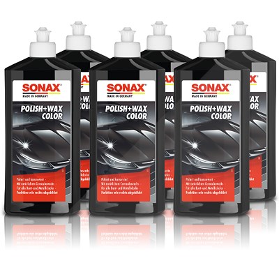 Sonax 6x 500ml Polish + Wax Color schwarz [Hersteller-Nr. 02961000] von SONAX