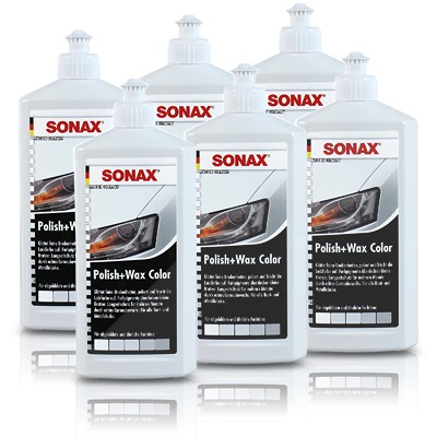 Sonax 6x 500ml Polish & Wax Color weiß [Hersteller-Nr. 02960000] von SONAX