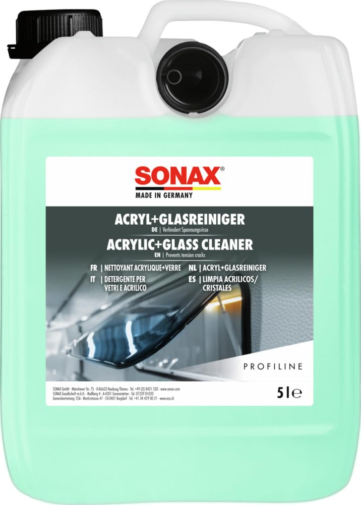 SONAX Acryl+Glasreiniger (5 Liter) für Echt- und Acryl- und Plexiglasoberflächen für streifenfreien Glanz und langanhaltende Transparenz | Art-Nr. 07385050 SONAX Acryl+Glasreiniger (5 Liter) für Echt- und Acryl- und Plexiglasoberflächen für streifenfreien Glanz und langanhaltende Transparenz | Art-Nr. 07385050 von SONAX