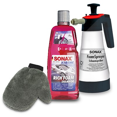 Sonax FoamSprayer + XTREME RichFoam Shampoo + Wasch- und Polierhandschu von SONAX