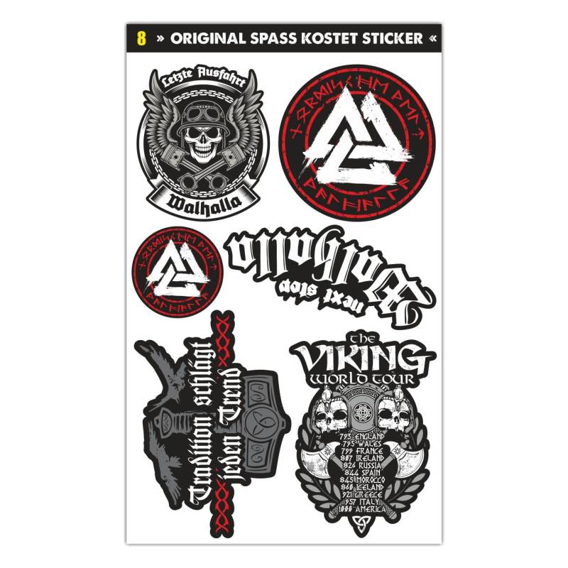 SONS OF ODIN Aufkleber Sticker Set PVC aussen Wikinger Motive Sprüche uv Schutz von SONS OF ODIN