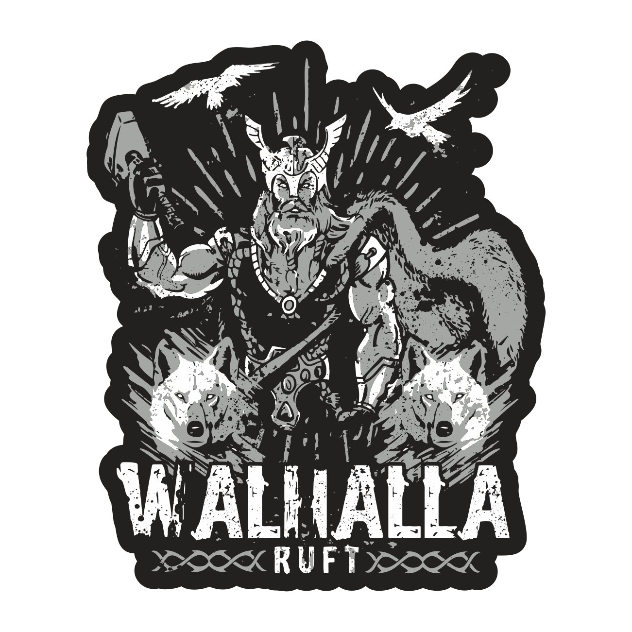 Aufkleber Wetterfest aussen Walhalla Ruft Odin der allvater Aufkleber Wetterfest aussen Walhalla Ruft Odin der allvater von SONS OF ODIN
