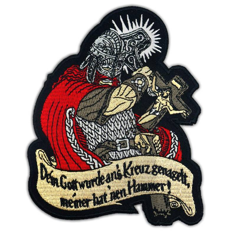 SONS OF ODIN Aufnäher Aufbügler Patch Thor Mein Gott hat einen Hammer Wikinger Motive Sprüche von SONS OF ODIN