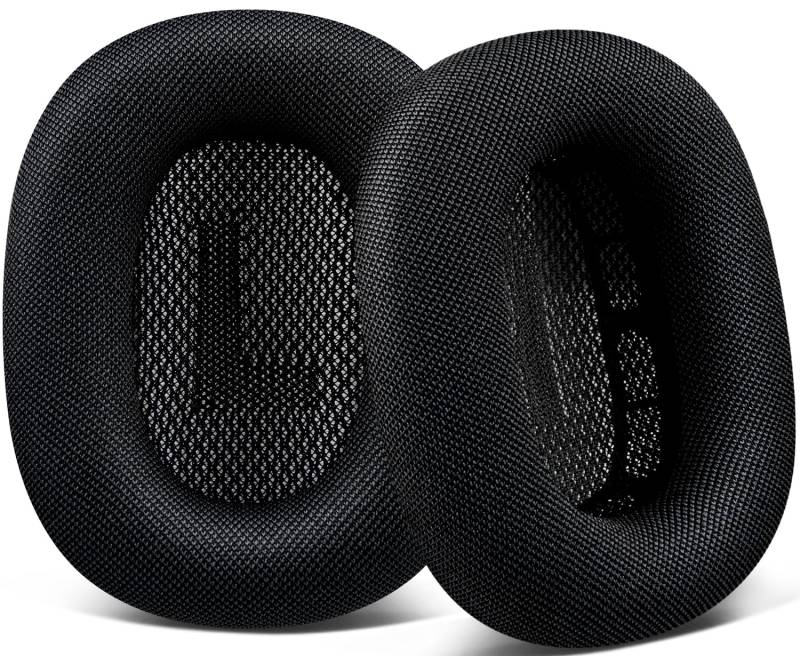 SOPROM Ohrpolster Ersatz für Airpods Max Over-Ear Kopfhörer, Ohrpolster mit strapazierfähigem Netzstoff, weicher Schaumstoff Und Magnetisch - Schwarz von SOPROM