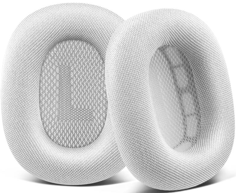 SOPROM Ohrpolster Ersatz für Airpods Max Over-Ear Kopfhörer, Ohrpolster mit strapazierfähigem Netzstoff, weicher Schaumstoff - Weiß von SOPROM