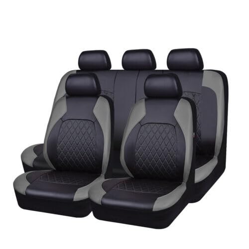 5 Sitze Alles Inklusive Auto Sitzbezüge Sets für BMW X1 X3 X4 X5 X6 1/3/4/5/6/7 F25 F10 E83 E84 E70 E87 E90 E92 320I F11 F20 F15 F16 F30, 9 Stück Auto Leder Sitzbezüge,Grey von SORAD