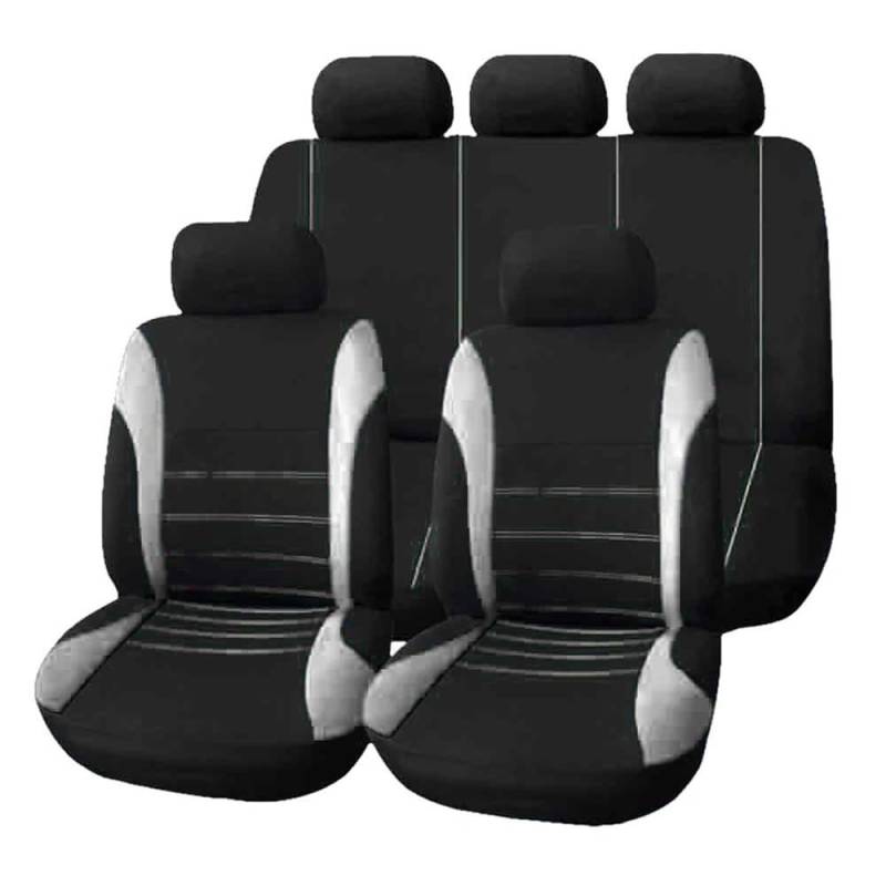 Autositzbezüge Kompletter Satz für Hyundai Staria, 9 pcs Auto Sitzbezüge Sets Waschbarer 5 Sitze Alles Inklusive Auto Sitzbezüge Sets,Grey von SORAD