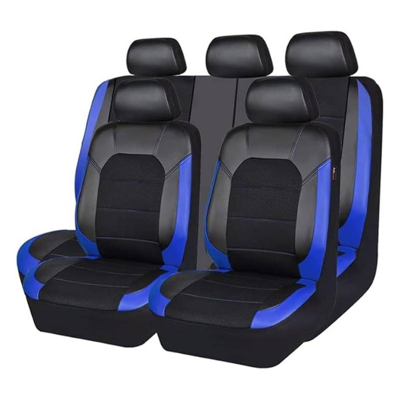 SORAD 9 stück Leder Autositzbezüge Sets für KIA Ceed/Cee'd Hatchback/SW Edition II (JD) 2012-2016 2017 2018, 9 pcs Auto Sitzbezüge Set Anti-Rutsch Sitzschoner 5 Sitzplätze,Blue von SORAD