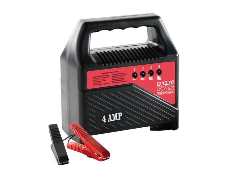 S.O.S. 35175 Batterieladegerät 4 Ampere mit Universalem Stecker, 230 V - 12 V von SOS