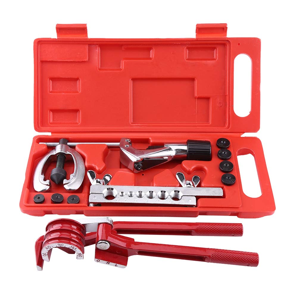 Set Bremsschlauch Strument, Doppelflaring Werkzeug, 11-teiliges Werkzeug-Set zur Entgratung von Bremsschläuche, Weihrauch, Rohrabschneider und Schlauch Flaring & Swaging Tool Reparaturset von SOULONG