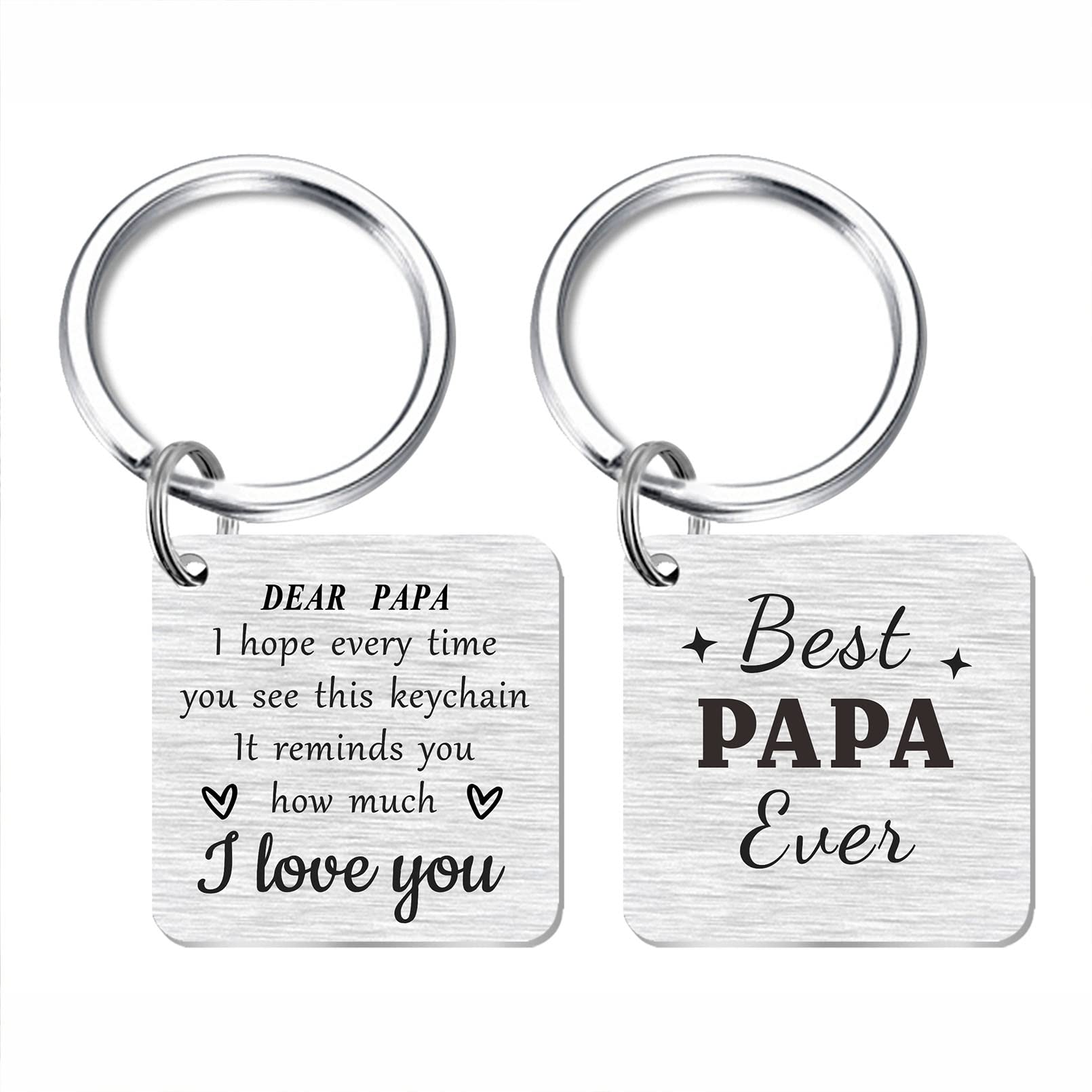 SOUSYOKYO Schlüsselanhänger mit Aufschrift Best Papa Ever von Grandkid, I Love My Papa, Vatertag Geburtstag Geschenke von Enkelkindern, Enkelin, Tochter, silber, 1.35inch SOUSYOKYO Schlüsselanhänger mit Aufschrift Best Papa Ever von Grandkid, I Love My Papa, Vatertag Geburtstag Geschenke von Enkelkindern, Enkelin, Tochter, silber, 1.35inch von SOUSYOKYO