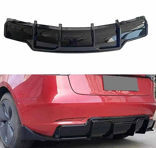 Auto Heckstoßstange Diffusor Spoile für Tesla Model 3 2019, ABS Heckdiffusor Stoßstange Splitter Unterlippe Kratzfeste Protector Body-Kit Zubehör von SOUTES