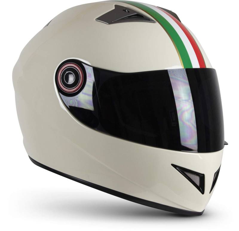 SOXON® ST-666 „Imola Creme“ · Integral-Helm · Full-Face Motorrad-Helm Roller-Helm Scooter-Helm Cruiser Sturz-Helm StreetFighter-Helm · ECE 22.05 Visier Schnellverschluss Tasche M (57-58cm) von SOXON