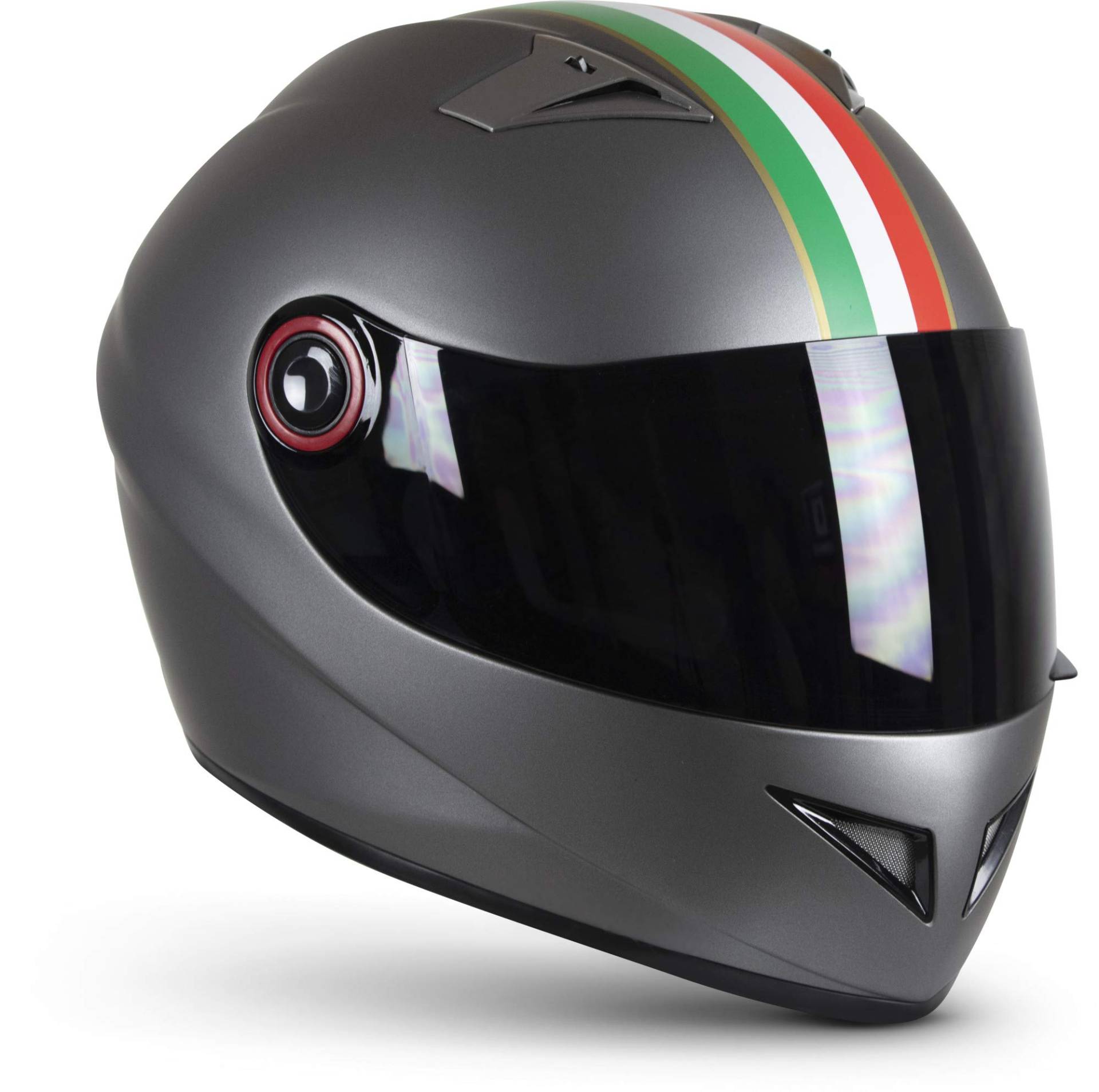 SOXON® ST-666 „Imola Titan“ · Integral-Helm · Full-Face Motorrad-Helm Roller-Helm Scooter-Helm Cruiser Sturz-Helm StreetFighter-Helm · ECE 22.05 Visier Schnellverschluss Tasche M (57-58cm) von SOXON