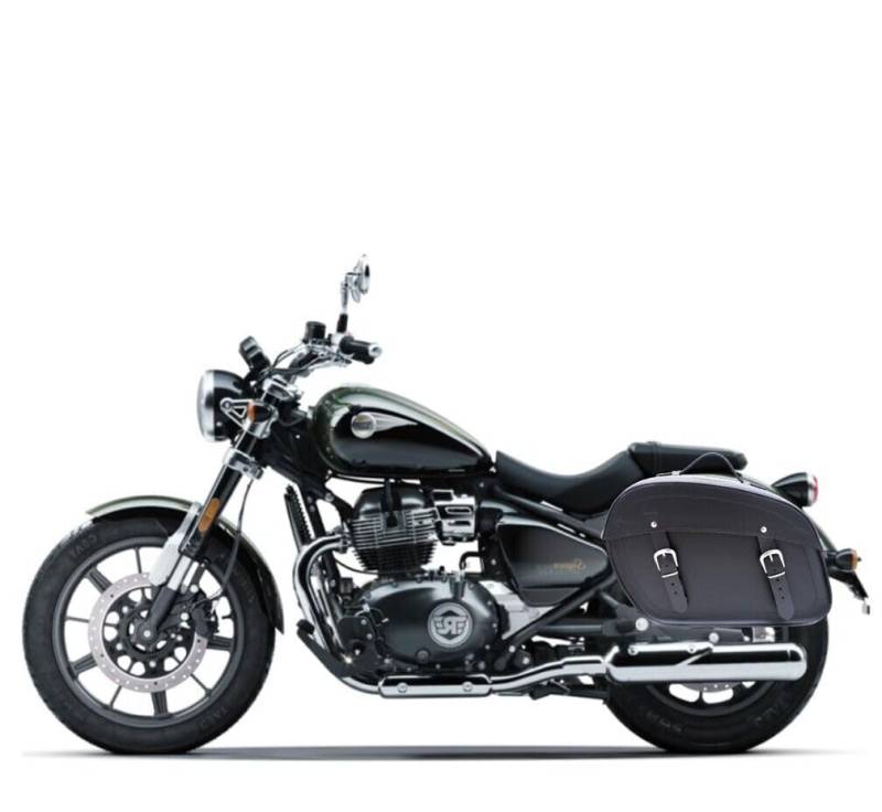 Kit Ledertasche 20L kompatibel mit Royal Enfield Super mit METEOR 650 mit linkem Rahmen von SPAAN