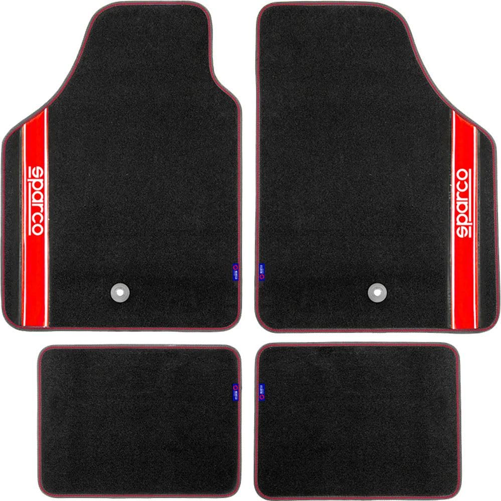 SPARCO 03763BRS Set mit 4 universellen Teppichen, Rot/Schwarz SPARCO 03763BRS Set mit 4 universellen Teppichen, Rot/Schwarz von Sparco