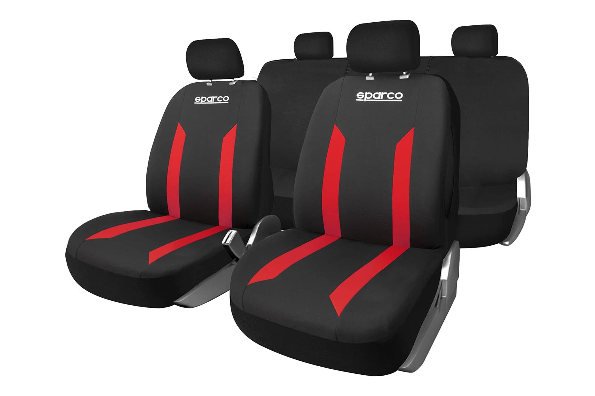 Sparco Komplettset Sabbia Sitzbezüge Schwarz/Rot Universal von Sparco