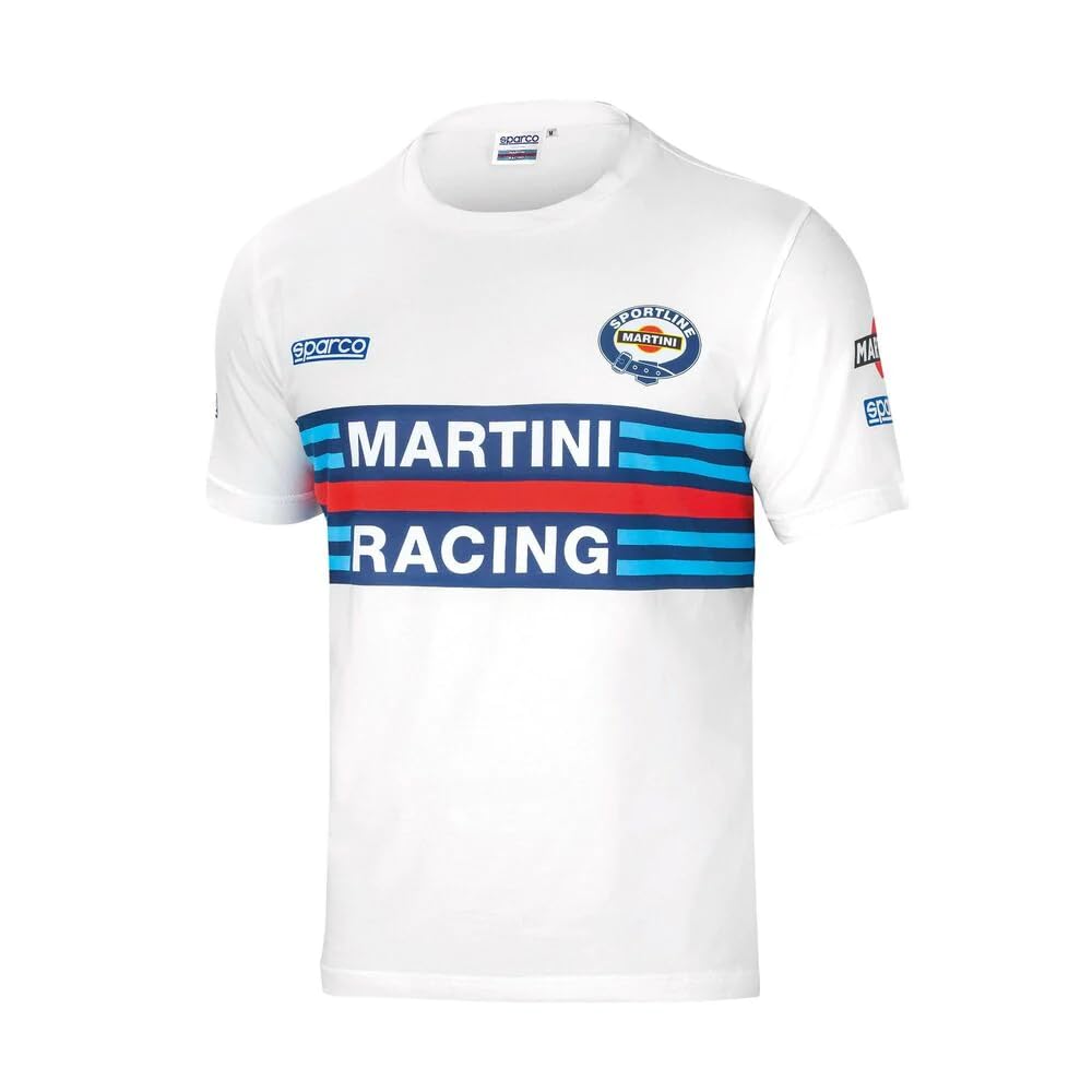 SPARCO 01274MRBI3L Racing T-Shirt, Weiß von Sparco