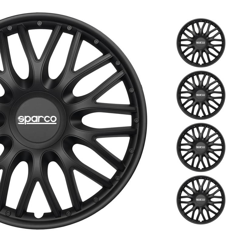 Sparco SPC1496BK Set Wheel Covers Roma 14-inch Black, Pulgadas von Sparco