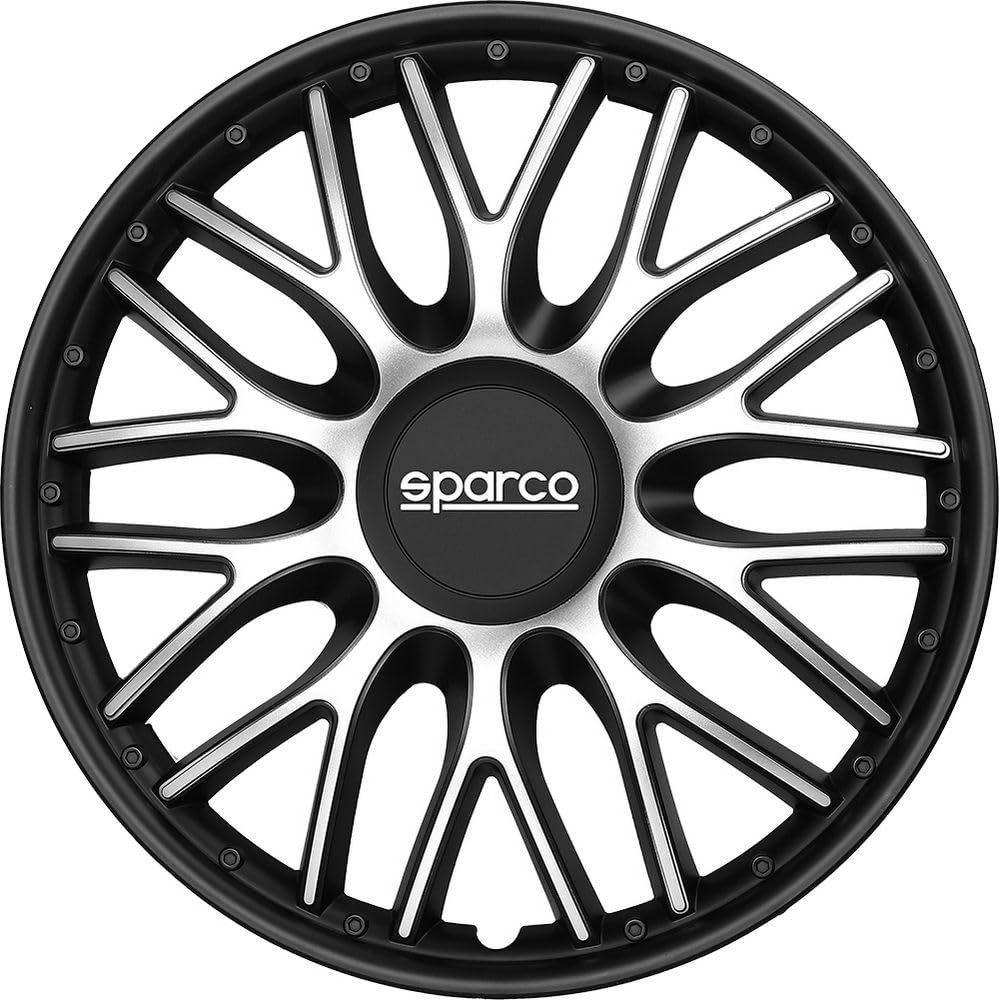 Sparco SPC1496SVBK Wheel caps Roma Bicolor Silver/Black 14", Set of 4, Pulgadas von Sparco