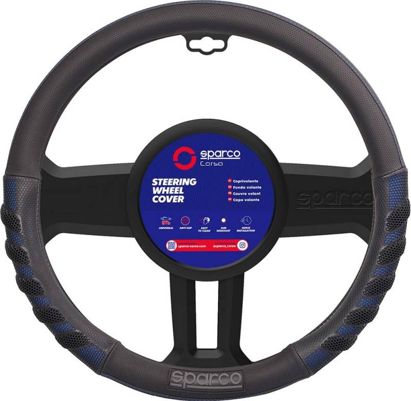 SPARCO S101 - Universal Car Steering Wheel Cover, Blue Color. von Sparco