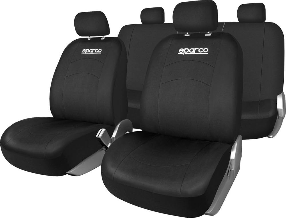 SPARCO SPCS402BK Schonbezüge-Kompletteset von 5 Kopfstützen, Schwarz von Sparco