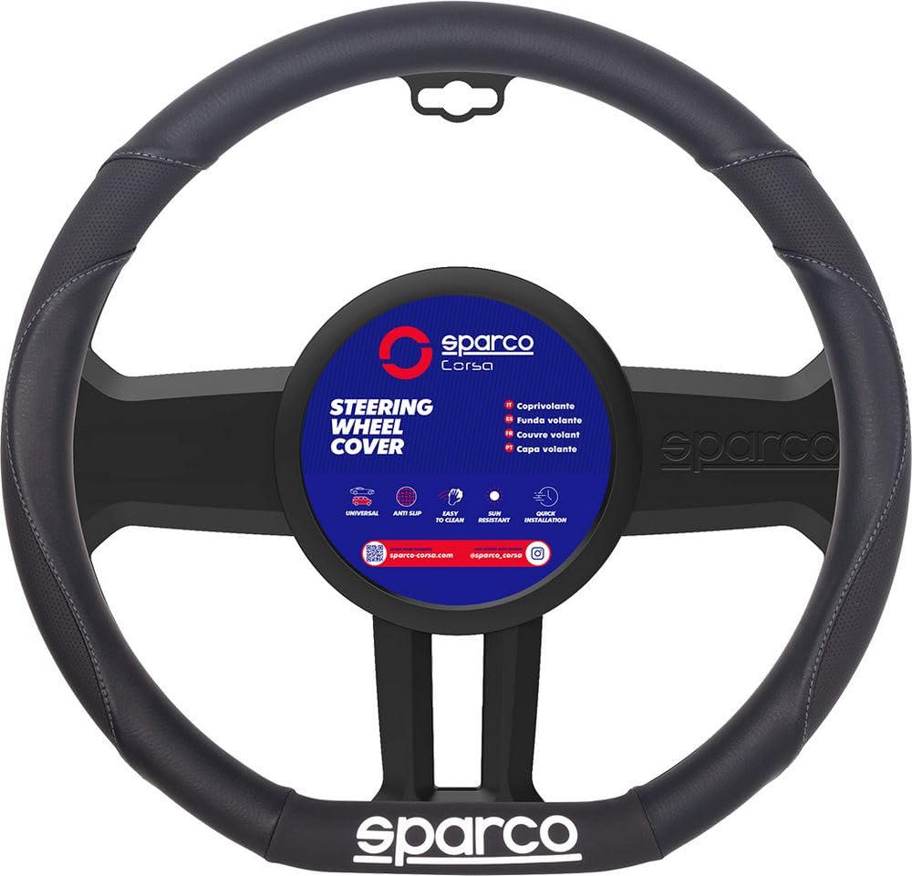Sparco Lenkradbezug SPC - D-Type 37,5cm - passend für Citroën/Peugeot/Renault/Toyota/Volkswagen, Schwarz Sparco Lenkradbezug SPC - D-Type 37,5cm - passend für Citroën/Peugeot/Renault/Toyota/Volkswagen, Schwarz von Sparco